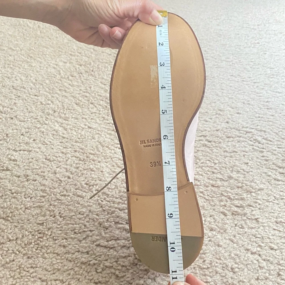 NEW Jill Sander Luxury Designer Nude Blush Leather Oxford sz 9.5 US/39.5 Euro - Picture 9 of 9